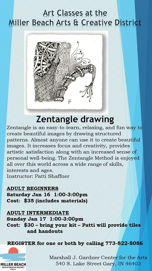 Zentangle adult drawing classes - Beginner and Intermediate
